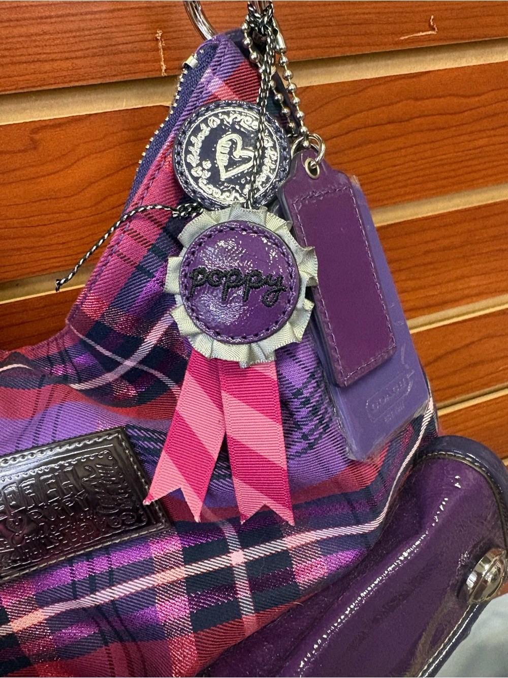 Vintage Y2K Coach Poppy Tartan Plaid Pocket Hobo (Style No. 16120) - Picture 3 of 8